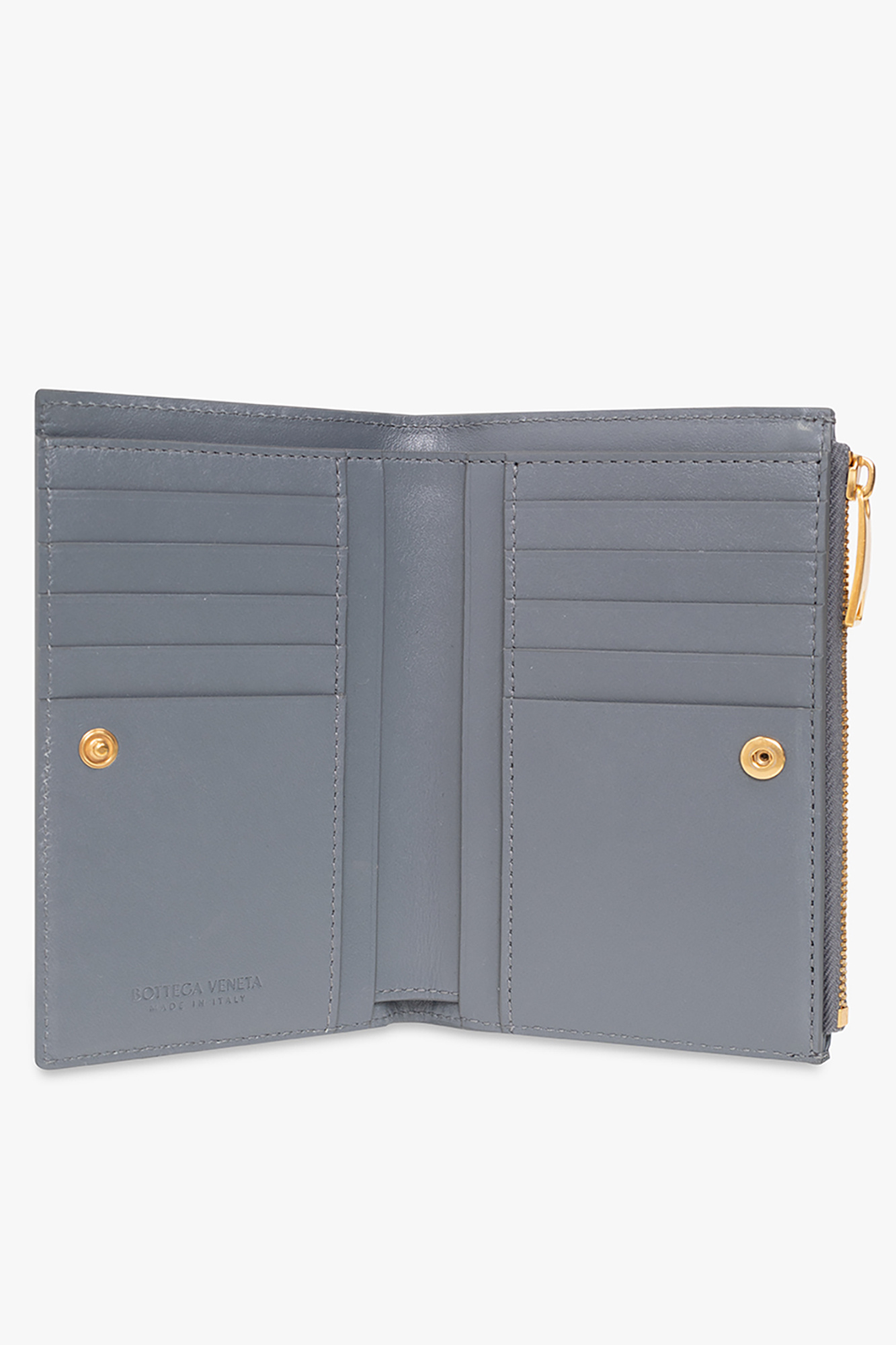 Grey Leather wallet with 'Intrecciato' weave Bottega Veneta